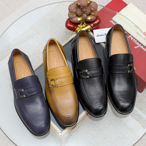 Replica Salvatore Ferragamo Leather Shoes For Men #1178968 $85.00 USD for Wholesale