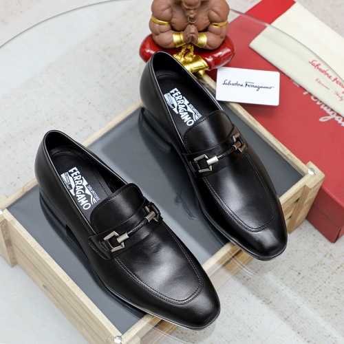 Replica Salvatore Ferragamo Leather Shoes For Men #1178976 $85.00 USD for Wholesale