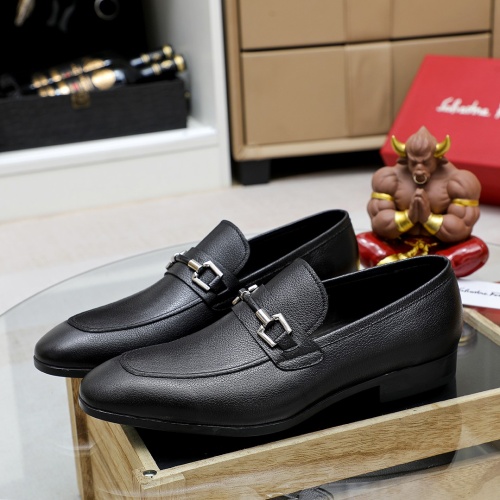 Replica Salvatore Ferragamo Leather Shoes For Men #1178977 $85.00 USD for Wholesale
