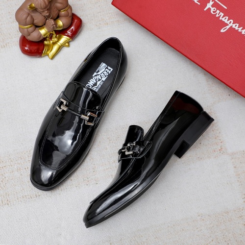 Replica Salvatore Ferragamo Leather Shoes For Men #1178978 $85.00 USD for Wholesale