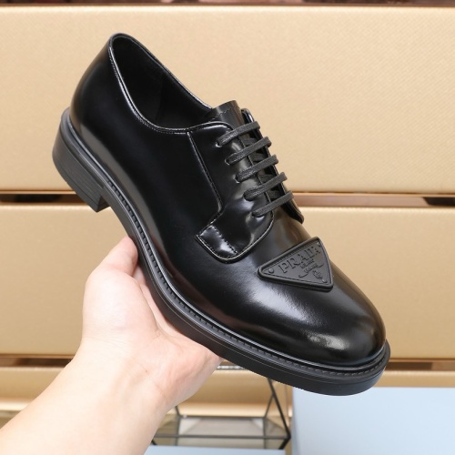 Replica Prada Leather Shoes For Men #1179075 $125.00 USD for Wholesale