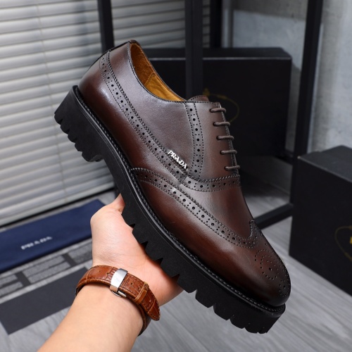 Replica Prada Leather Shoes For Men #1179090 $82.00 USD for Wholesale