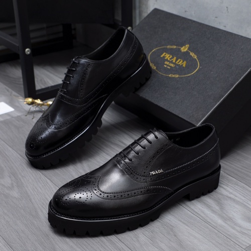 Prada Leather Shoes For Men #1179091 $82.00 USD, Wholesale Replica Prada Leather Shoes