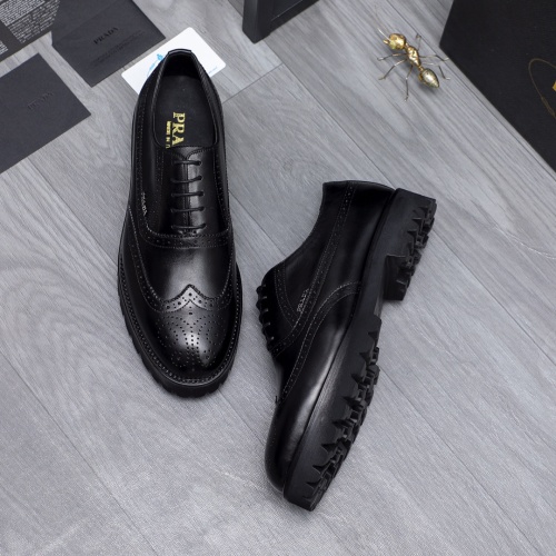 Replica Prada Leather Shoes For Men #1179091 $82.00 USD for Wholesale