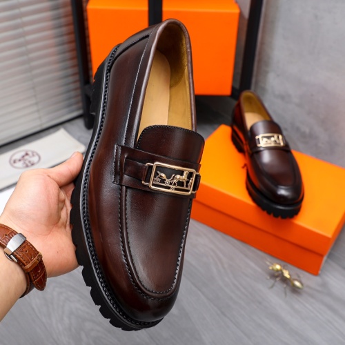 Replica Hermes Leather Shoes For Men #1179145 $82.00 USD for Wholesale