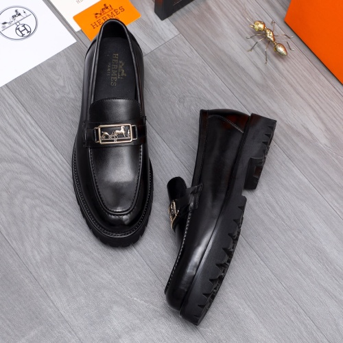 Replica Hermes Leather Shoes For Men #1179147 $82.00 USD for Wholesale