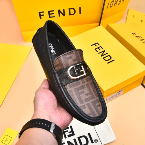 Replica Fendi Leather Shoes For Men #1179176 $80.00 USD for Wholesale