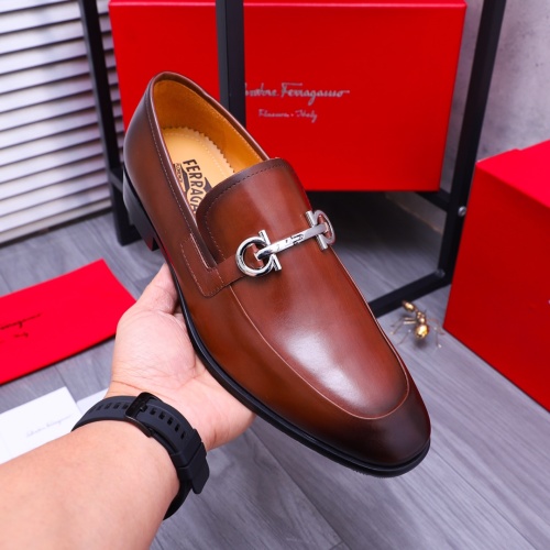 Replica Salvatore Ferragamo Leather Shoes For Men #1180035 $96.00 USD for Wholesale
