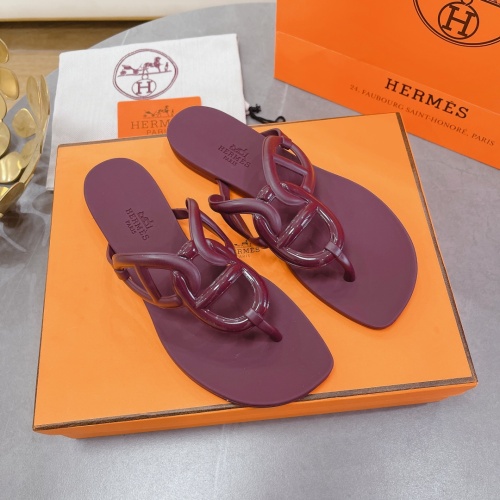 Replica Hermes Slippers For Women #1180465 $56.00 USD for Wholesale