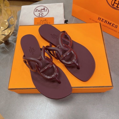 Replica Hermes Slippers For Women #1180465 $56.00 USD for Wholesale