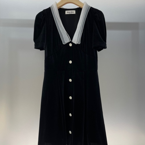 MIU MIU Dresses Short Sleeved For Women #1181801 $102.00 USD, Wholesale Replica MIU MIU Dresses