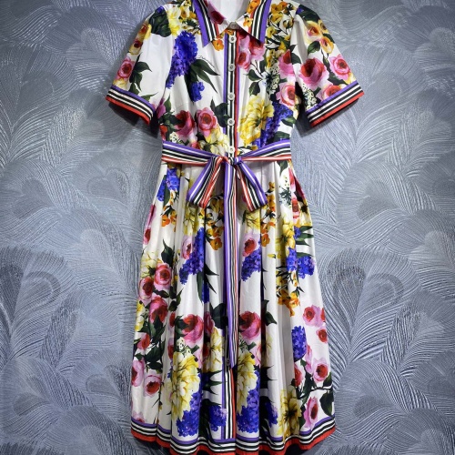 Dolce &amp; Gabbana Dresses Short Sleeved For Women #1183340 $140.00 USD, Wholesale Replica Dolce &amp; Gabbana Dresses