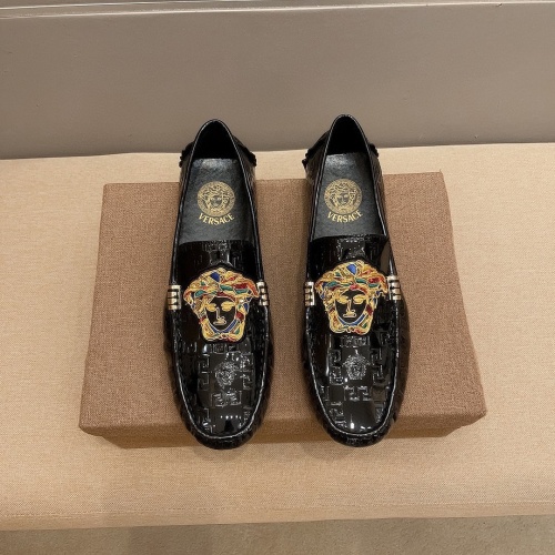 Replica Versace Leather Shoes For Men #1183672 $68.00 USD for Wholesale