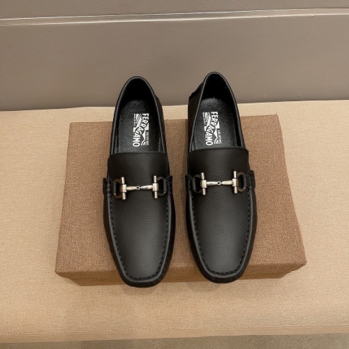 Replica Salvatore Ferragamo Leather Shoes For Men #1183681 $68.00 USD for Wholesale