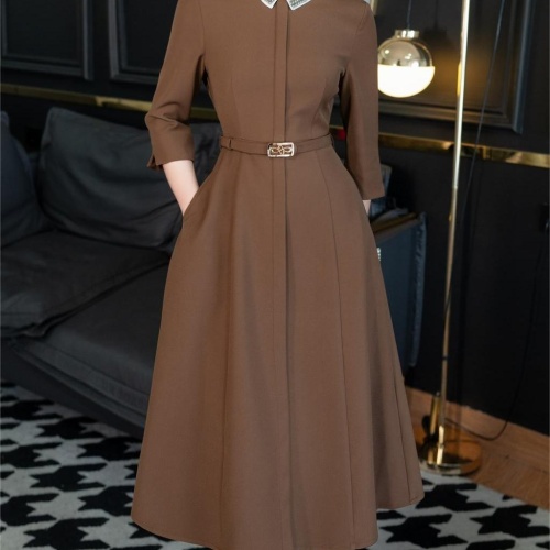 Fendi Dresses Middle Sleeved For Women #1184246 $122.00 USD, Wholesale Replica Fendi Dresses