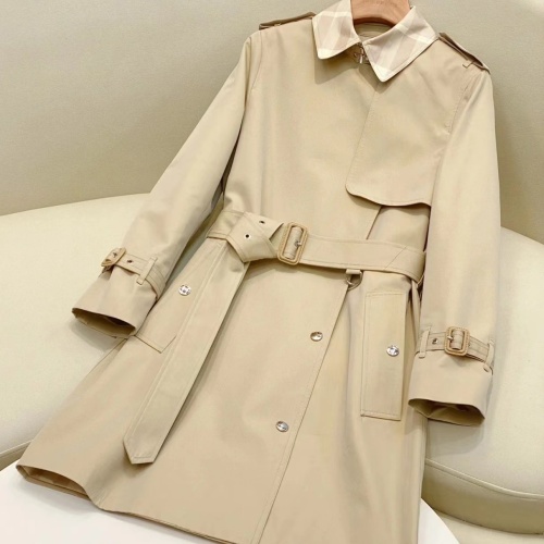 Burberry Trench Coat Long Sleeved For Women #1184481 $160.00 USD, Wholesale Replica Burberry Trench Coat