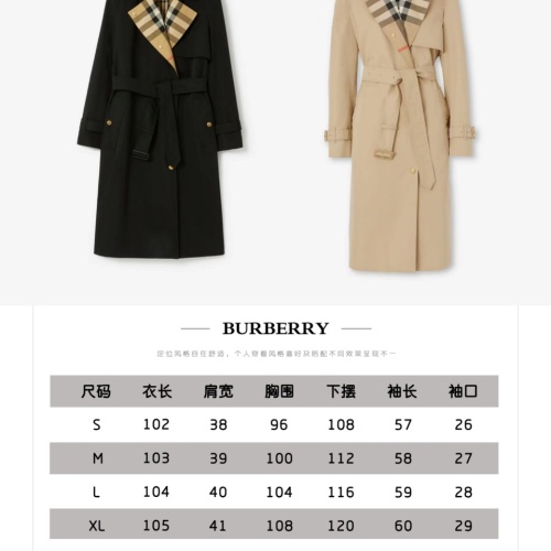 Replica Burberry Trench Coat Long Sleeved For Women #1184482 $160.00 USD for Wholesale