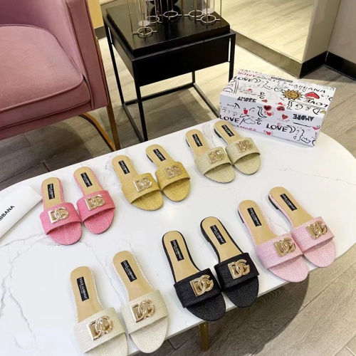 Replica Dolce & Gabbana D&G Slippers For Women #1185327 $76.00 USD for Wholesale