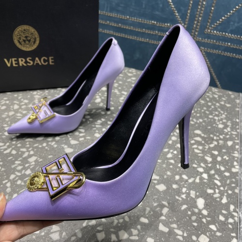 Versace High-Heeled Shoes For Women #1185594 $115.00 USD, Wholesale Replica Versace High-Heeled Shoes
