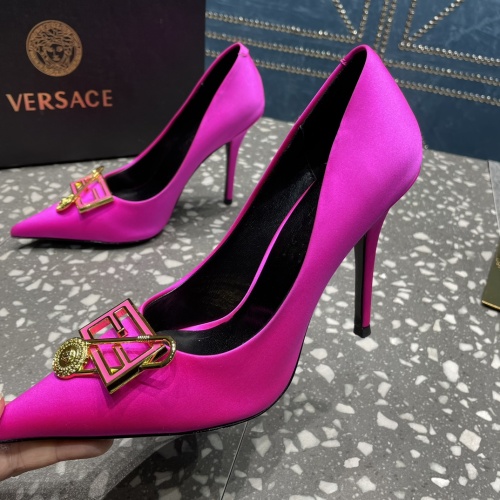 Versace High-Heeled Shoes For Women #1185597 $115.00 USD, Wholesale Replica Versace High-Heeled Shoes