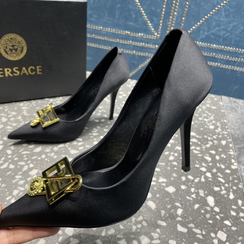 Versace High-Heeled Shoes For Women #1185600 $115.00 USD, Wholesale Replica Versace High-Heeled Shoes