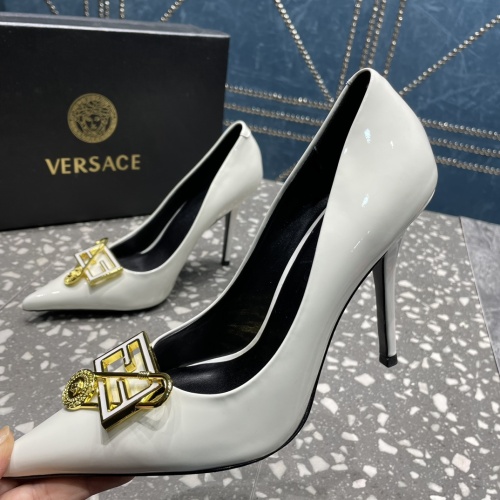 Versace High-Heeled Shoes For Women #1185601 $115.00 USD, Wholesale Replica Versace High-Heeled Shoes