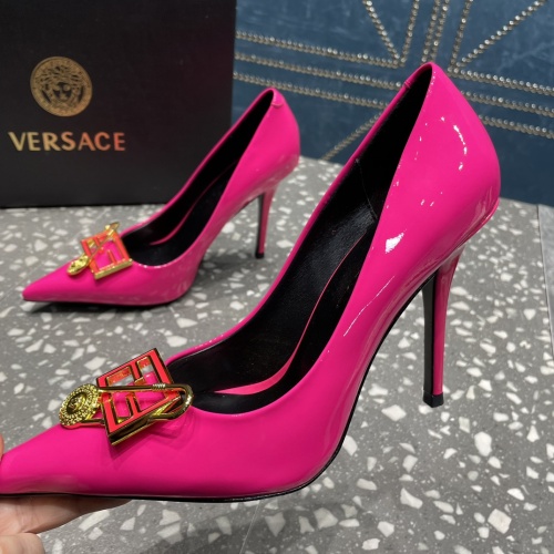 Versace High-Heeled Shoes For Women #1185604 $115.00 USD, Wholesale Replica Versace High-Heeled Shoes