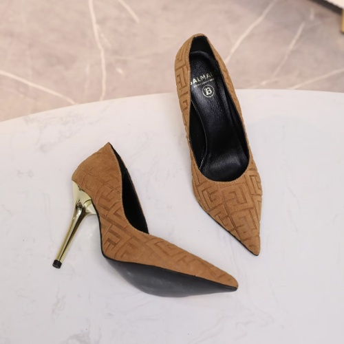 Replica Balmain High-Heeled Shoes For Women #1185907 $80.00 USD for Wholesale