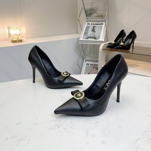 Versace High-Heeled Shoes For Women #1185980 $80.00 USD, Wholesale Replica Versace High-Heeled Shoes