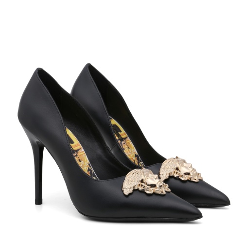 Versace High-Heeled Shoes For Women #1185991 $92.00 USD, Wholesale Replica Versace High-Heeled Shoes