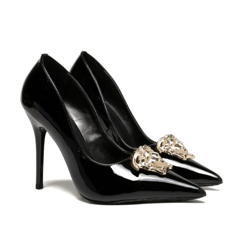 Versace High-Heeled Shoes For Women #1185992 $92.00 USD, Wholesale Replica Versace High-Heeled Shoes