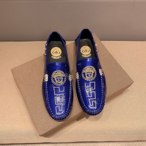 Replica Versace Leather Shoes For Men #1186124 $72.00 USD for Wholesale