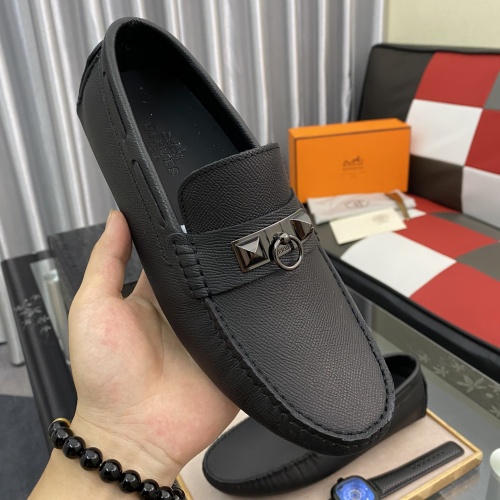Replica Hermes Leather Shoes For Men #1186449 $76.00 USD for Wholesale