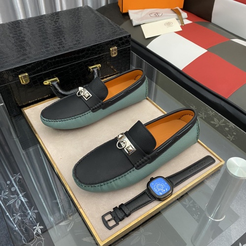 Replica Hermes Leather Shoes For Men #1186451 $76.00 USD for Wholesale