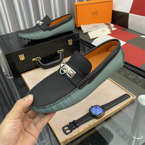 Replica Hermes Leather Shoes For Men #1186451 $76.00 USD for Wholesale
