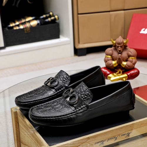 Replica Salvatore Ferragamo Leather Shoes For Men #1186483 $68.00 USD for Wholesale
