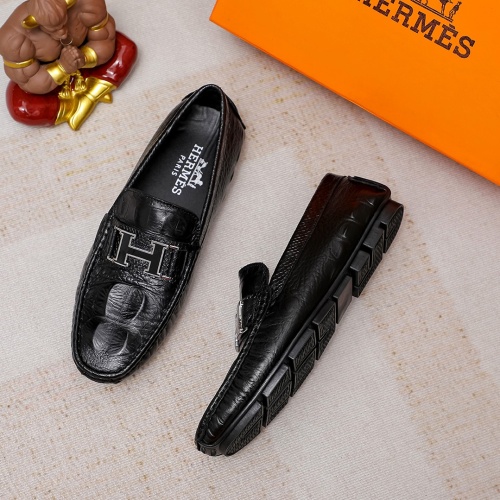 Replica Hermes Leather Shoes For Men #1186493 $68.00 USD for Wholesale