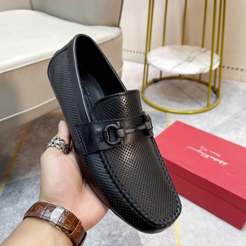 Replica Salvatore Ferragamo Leather Shoes For Men #1186542 $88.00 USD for Wholesale