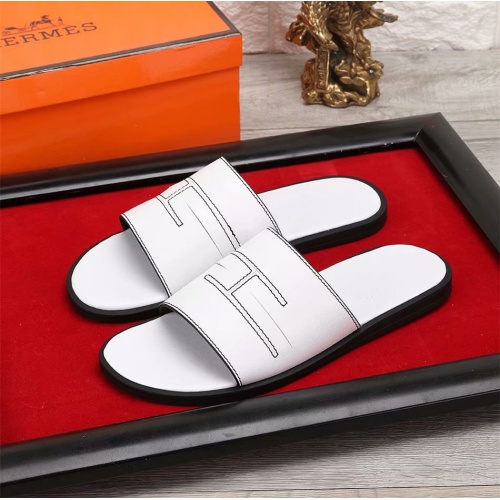 Replica Hermes Slippers For Men #1186605 $45.00 USD for Wholesale