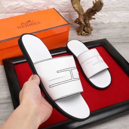 Replica Hermes Slippers For Men #1186605 $45.00 USD for Wholesale
