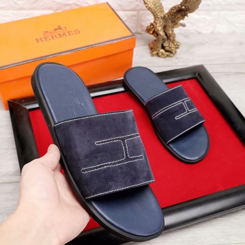 Replica Hermes Slippers For Men #1186607 $45.00 USD for Wholesale