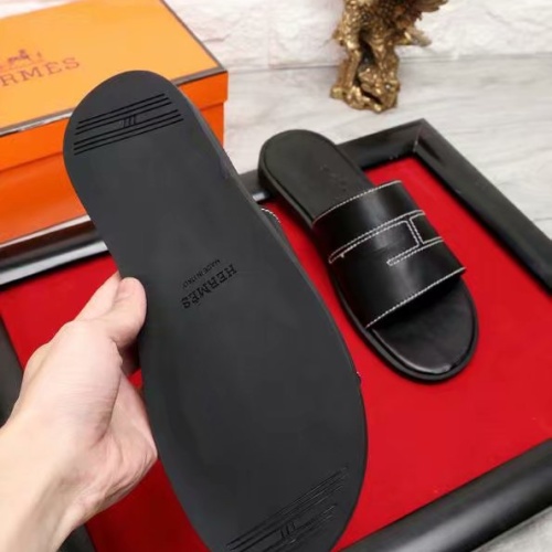 Replica Hermes Slippers For Men #1186608 $45.00 USD for Wholesale