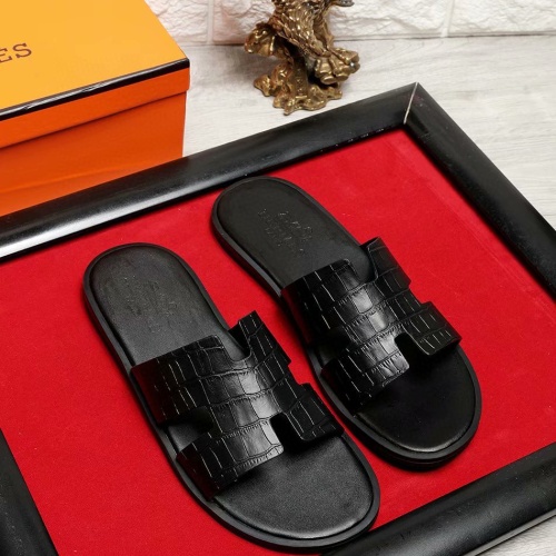 Replica Hermes Slippers For Men #1186615 $45.00 USD for Wholesale