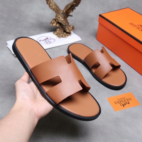 Replica Hermes Slippers For Men #1186617 $45.00 USD for Wholesale