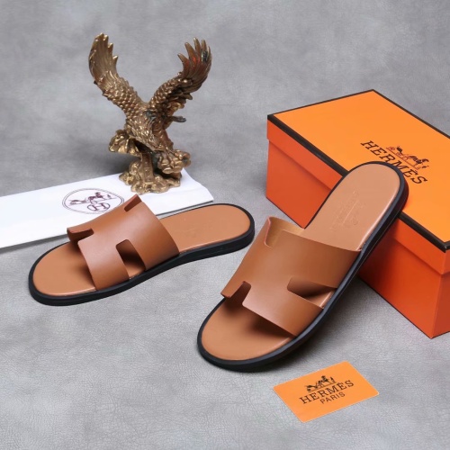 Replica Hermes Slippers For Men #1186617 $45.00 USD for Wholesale