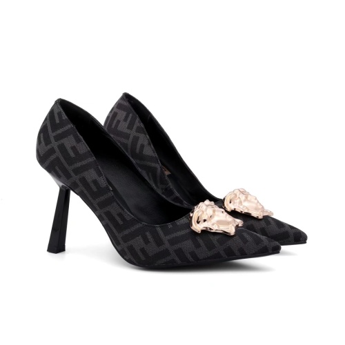Versace High-Heeled Shoes For Women #1187377 $80.00 USD, Wholesale Replica Versace High-Heeled Shoes