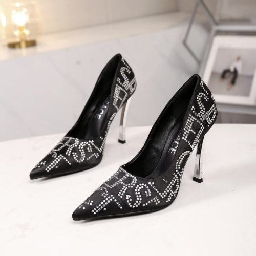 Versace High-Heeled Shoes For Women #1187398 $88.00 USD, Wholesale Replica Versace High-Heeled Shoes