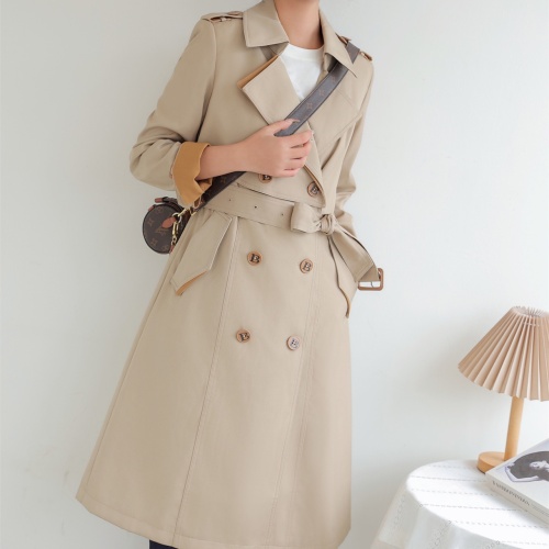 Burberry Trench Coat Long Sleeved For Women #1187717 $160.00 USD, Wholesale Replica Burberry Trench Coat