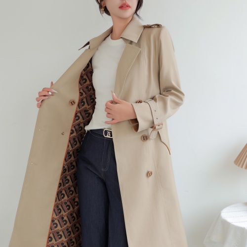 Replica Burberry Trench Coat Long Sleeved For Women #1187717 $160.00 USD for Wholesale