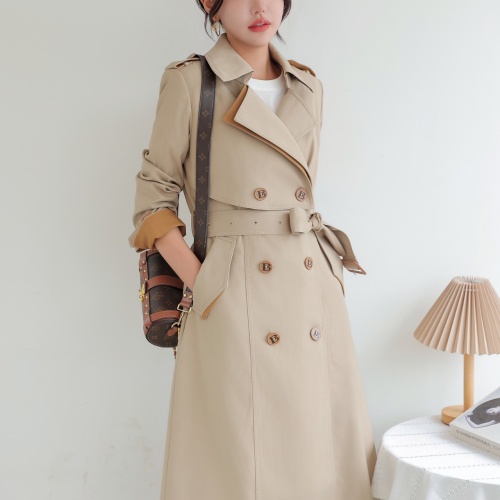 Replica Burberry Trench Coat Long Sleeved For Women #1187717 $160.00 USD for Wholesale